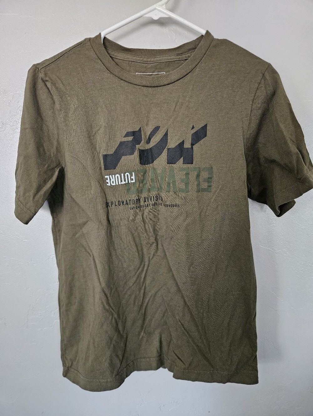Fox Racing Youth XL Short Sleeve Logo Tee in Olive Green Army Graphic T-shirt